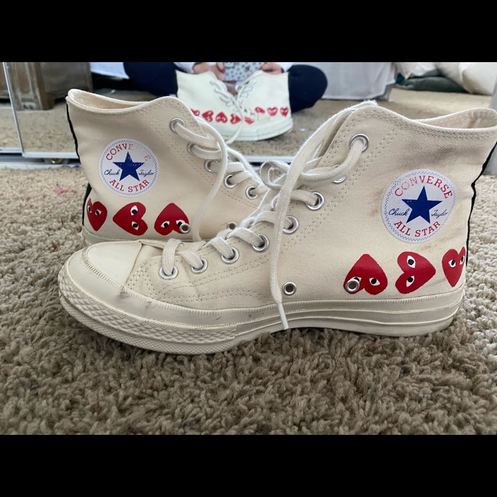 Comme De Garçon Converse multi-heart high tops